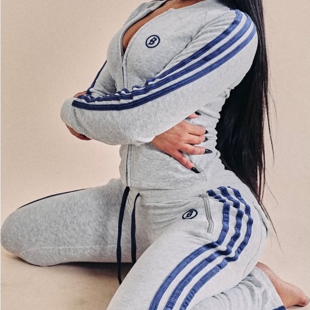 Body by Raven Tracy Grey Velour Tracksuit